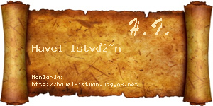 Havel István névjegykártya